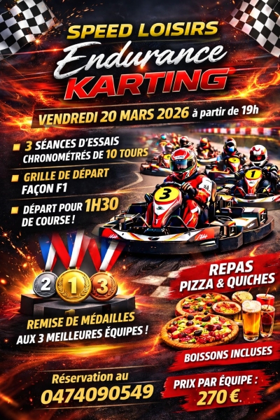 Endurance chez Speed Karting à Saint Georges de Reneins