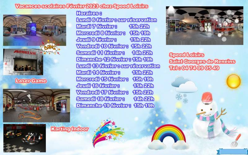 Vacances scolaires Février 2023 Speed Loisirs