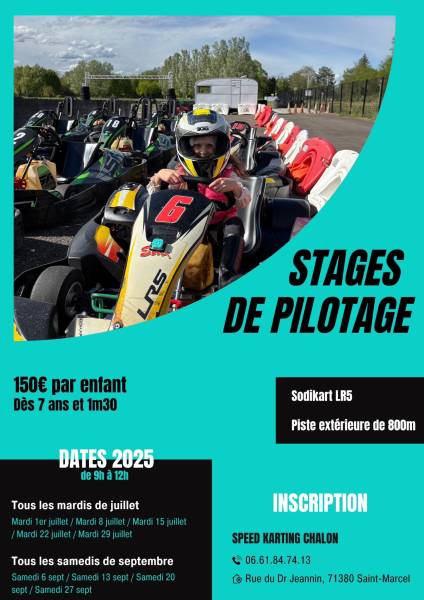 Stage de pilotage enfants à Saint Marcel proche Chalon sur Saone