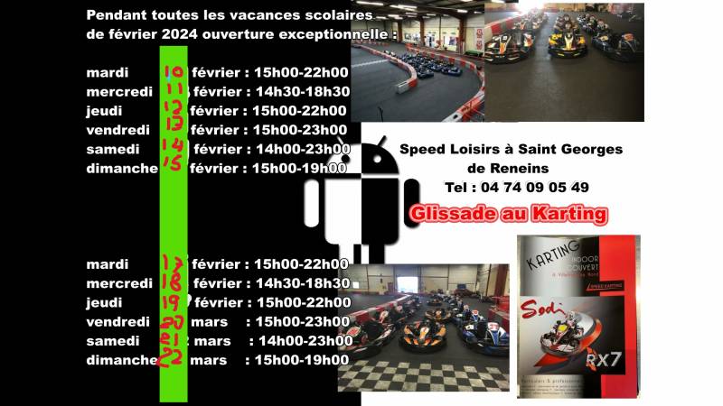 Vacances scolaires de février 2026 chez speed Loisirs à Saint Georges de Reneins