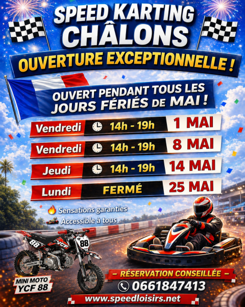 Mai 2026 au Karting de Speed Karting Chalon à Saint Marcel
